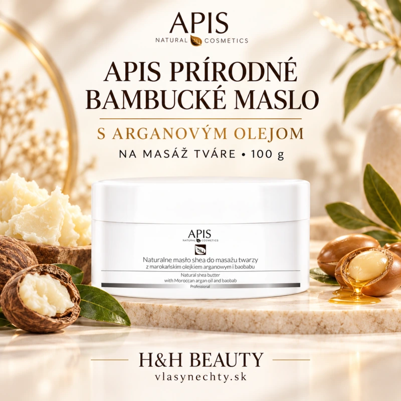 APIS PRÍRODNÉ BAMBUCKÉ MASLO S ARGANOVÝM OLEJOM NA MASÁŽ TVÁRE 100g