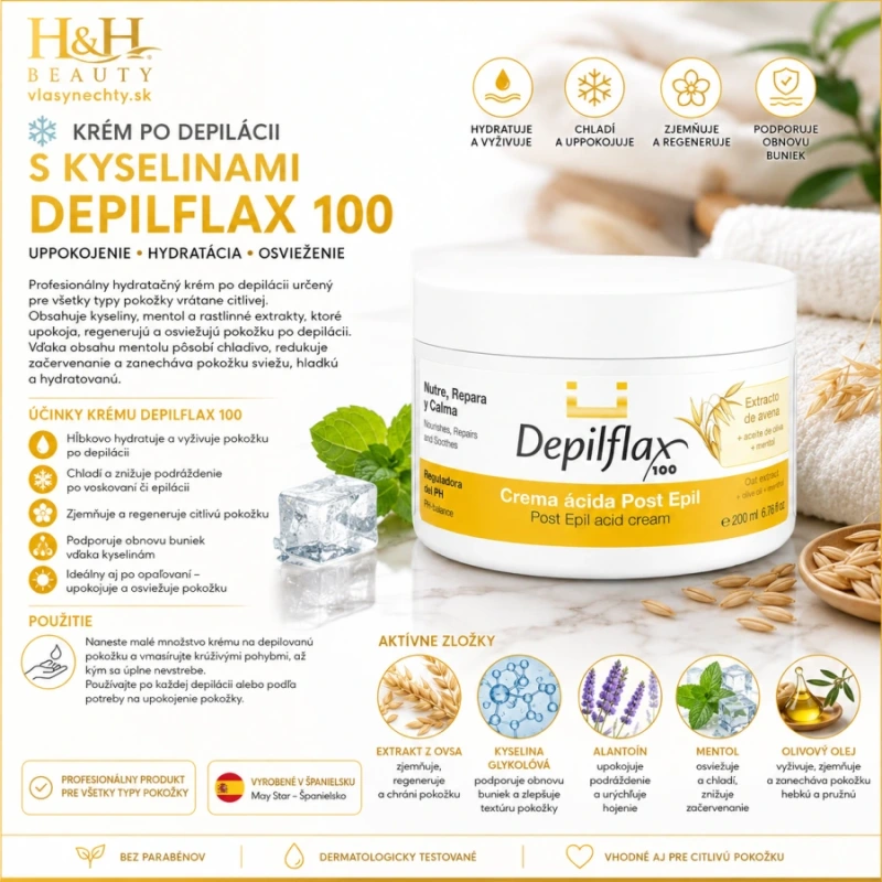 KRÉM PO DEPILÁCII S KYSELINAMI DEPILFLAX 100 200 ML 2