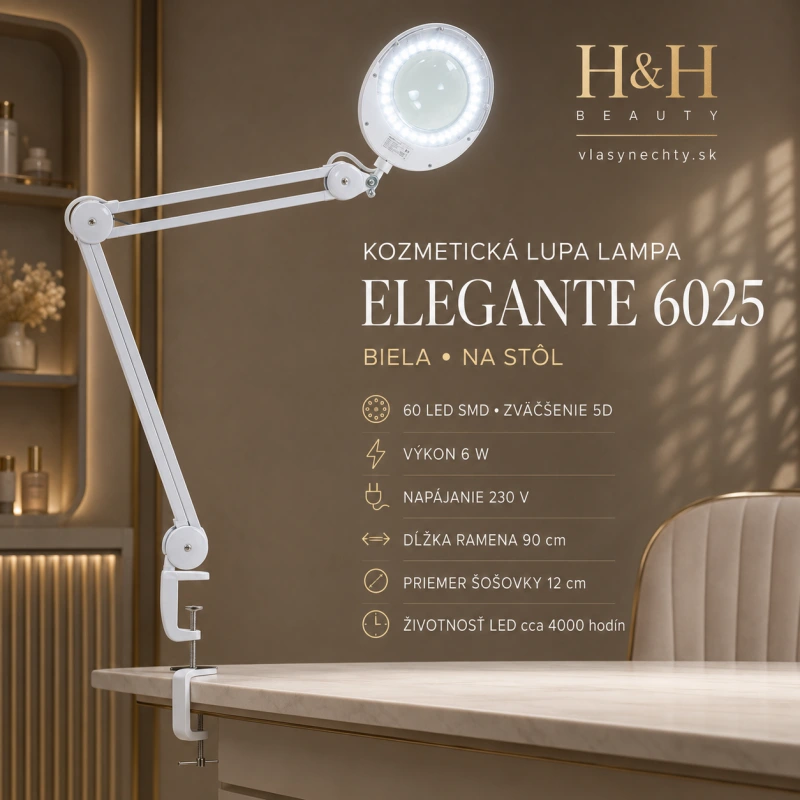 KOZMETICKÁ LUPA LAMPA ELEGANTE 6025 60 LED SMD 5D NA STÔL