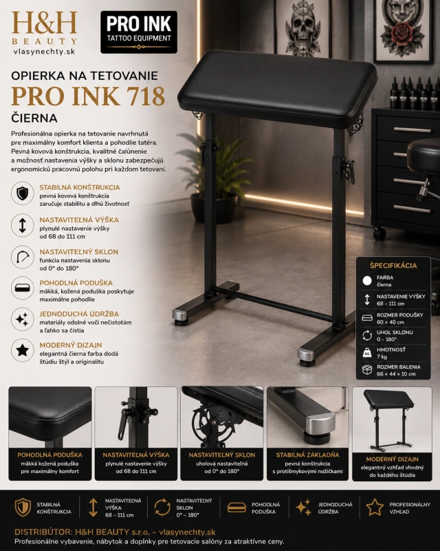 OPIERKA NA TETOVANIE PRO INK 718 ČIERNA