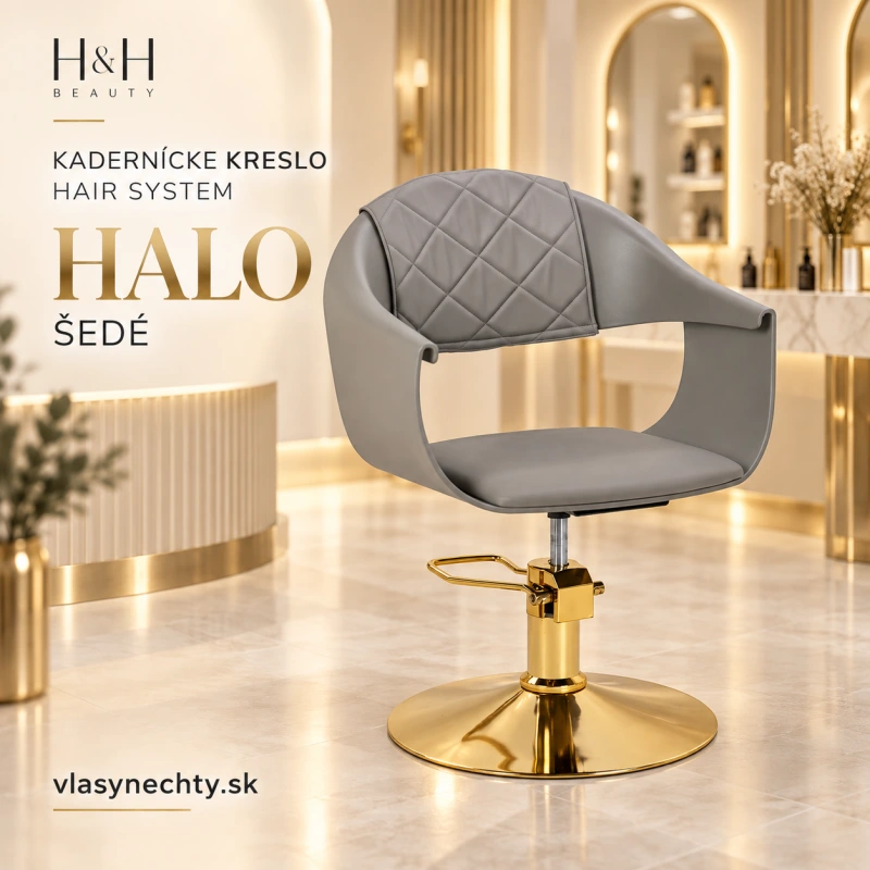 KADERNÍCKE KRESLO HAIR SYSTEM HALO – šedé
