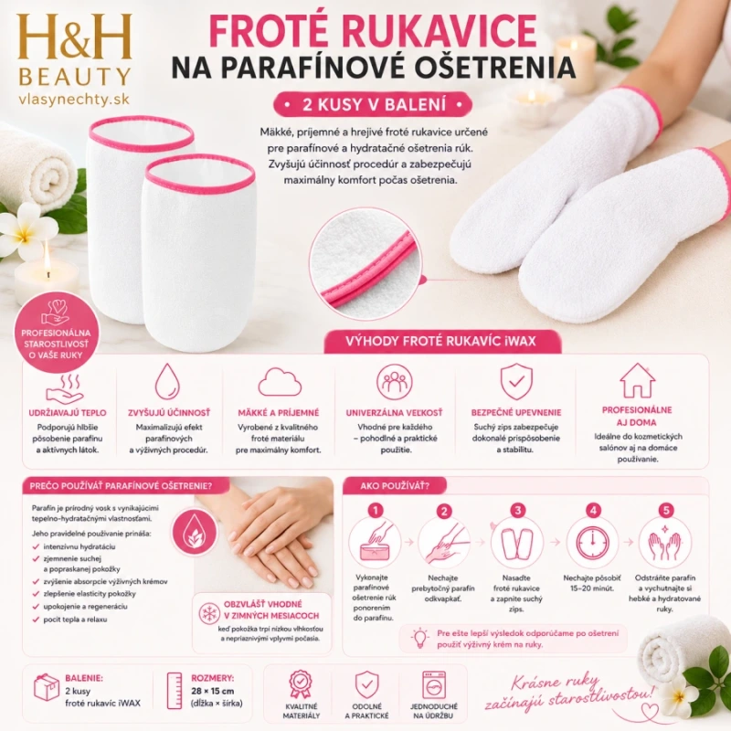 iWAX FROTÉ RUKAVICE NA PARAFÍNOVÉ OŠETRENIA 2 KS. 6