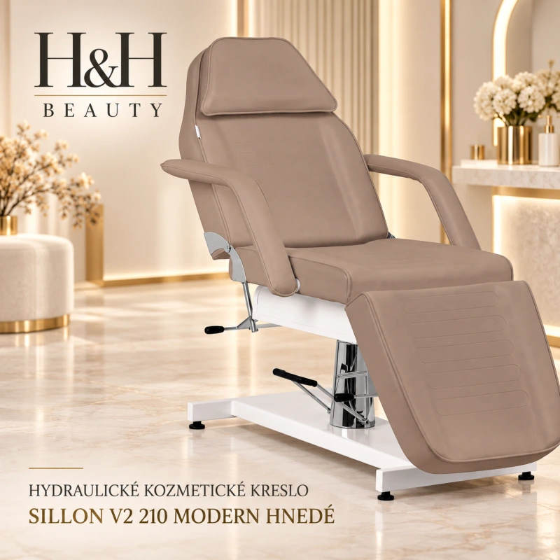 Hydraulické kozmetické kreslo Sillon v2 210 modern hnedé