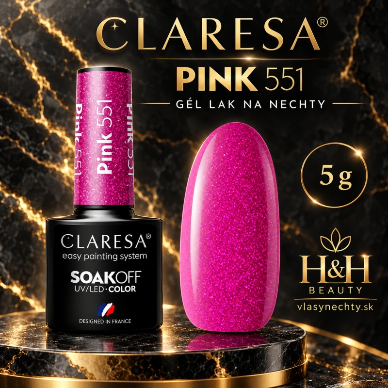 CLARESA GÉL LAK NA NECHTY PINK 551 -5g