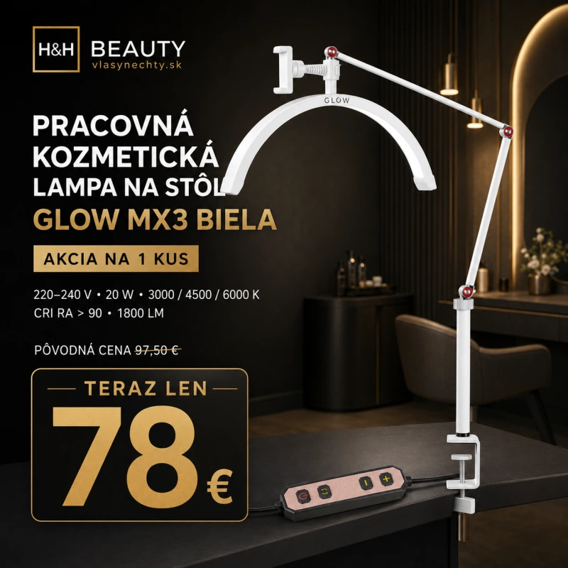 PRACOVNÁ KOZMETICKÁ LAMPA NA STôL Glow MX3 BIELA - AKCIA NA 1 KUS