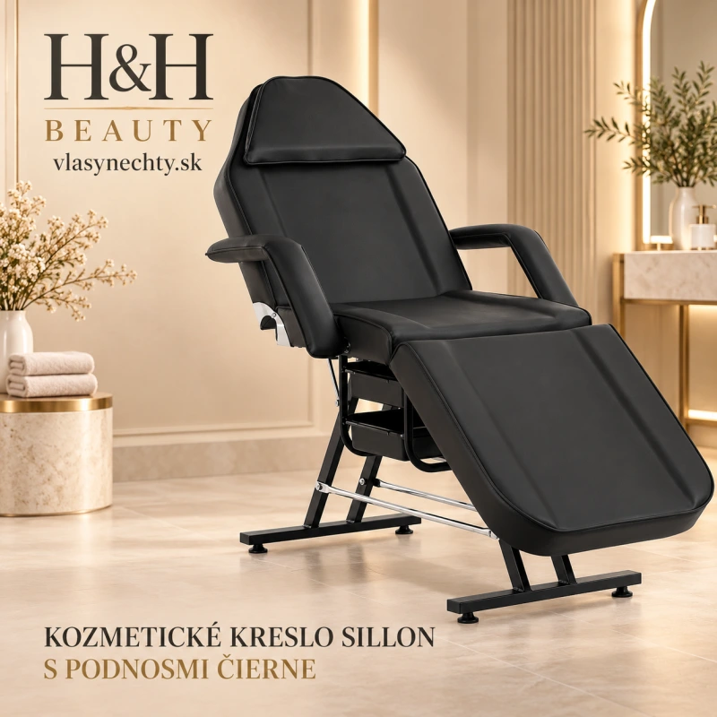 Kozmetické kreslo Sillon s podnosmi čierne
