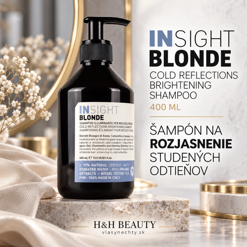 INSIGHT BLONDE COLD REFLECTIONS BRIGHTENING SHAMPOO 400 ML - ŠAMPÓN NA ROZJASNENIE STUDENÝ