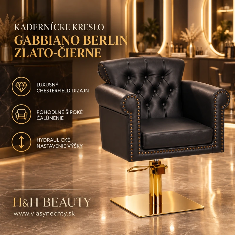 KADERNÍCKE KRESLO GABBIANO Berlin zlato čierne