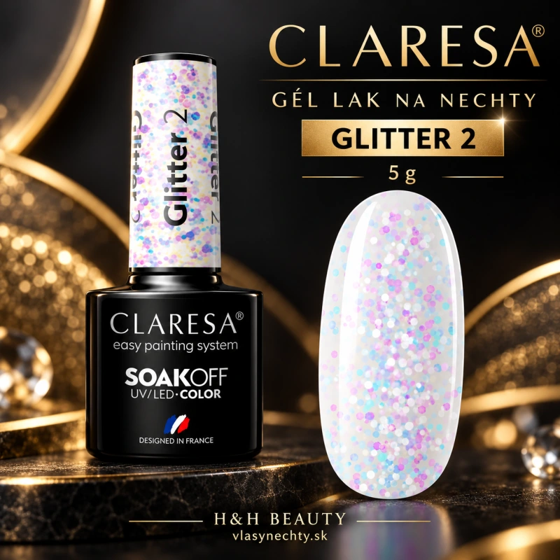 CLARESA GÉL LAK NA NECHTY GLITTER 2 - 5g