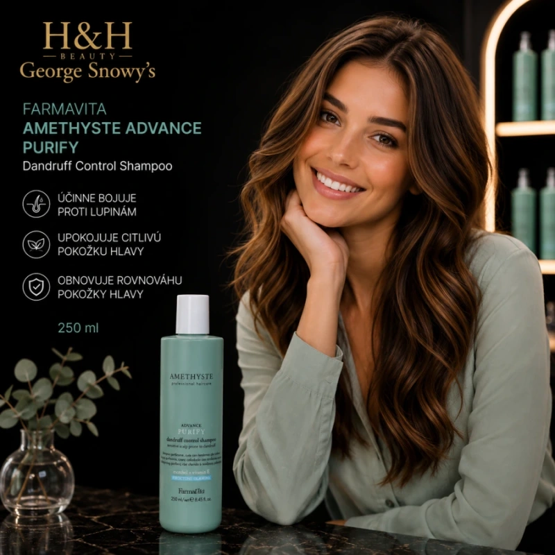 Farmavita AMETHYSTE ADVANCE Purify Dandruff Control Shampoo 250ml proti lupinám 3