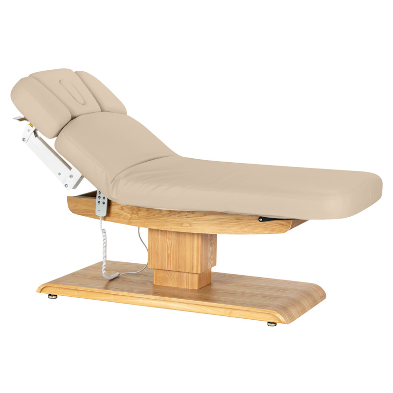 KOZMETICKÉ SPA LEHÁTKO Sillon Relax SPA, béžové s svetlo hnedou základňou 1