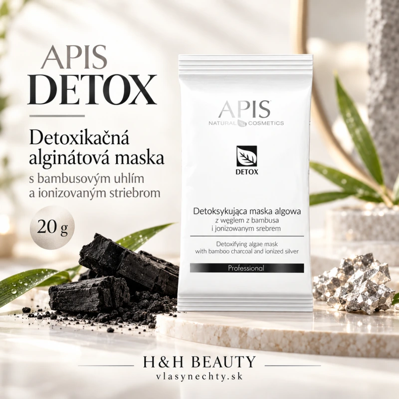 APIS DETOXIKAČNÁ ALGINÁTOVÁ MASKA S BAMBUSOVÝM UHLÍM A IONIZOVANÝM STRIEBROM 20g