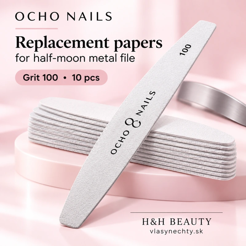 Ocho Nails replacement papers for half-moon metal file. 100 10 kusov