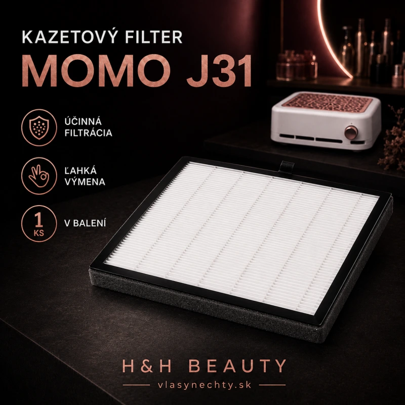 KAZETOVÝ FILTER DO ODSÁVAČKY PRACHU MOMO J31 BIELY 18cm x 17,5cm x 1cm