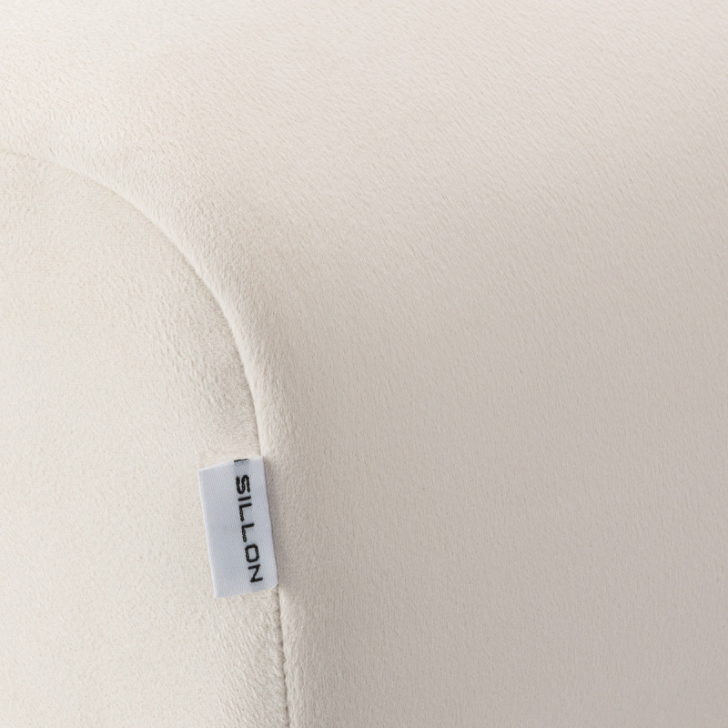 Kozmetické kreslo na riasy Sillon Umbra – biely velúr so zlatou základňou 6