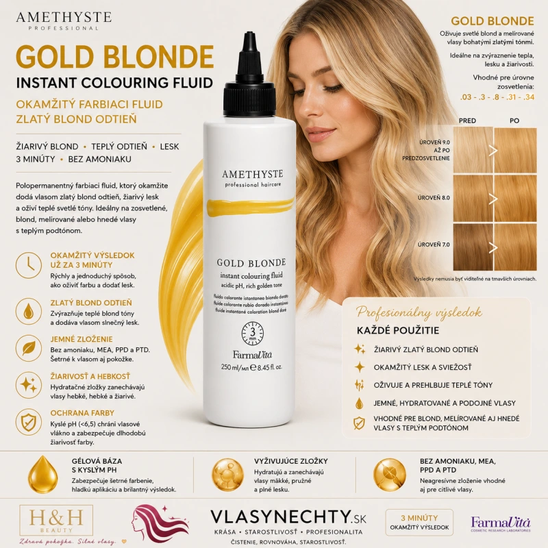 Farmavita AMETHYSTE INSTANT Colouring Fluid Gold Blonde 250ml