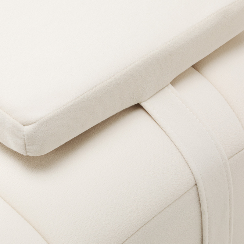 Kozmetické kreslo na riasy Sillon Umbra – biely velúr so zlatou základňou 5