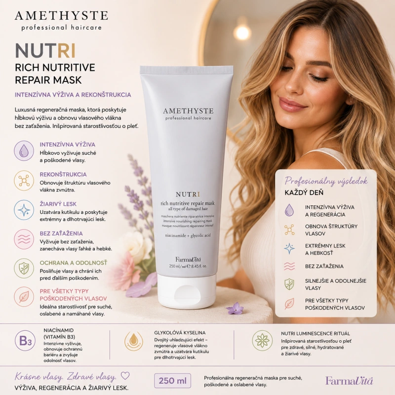Farmavita AMETHYSTE NUTRI RICH NUTRITIVE REPAIR MASK 250ml