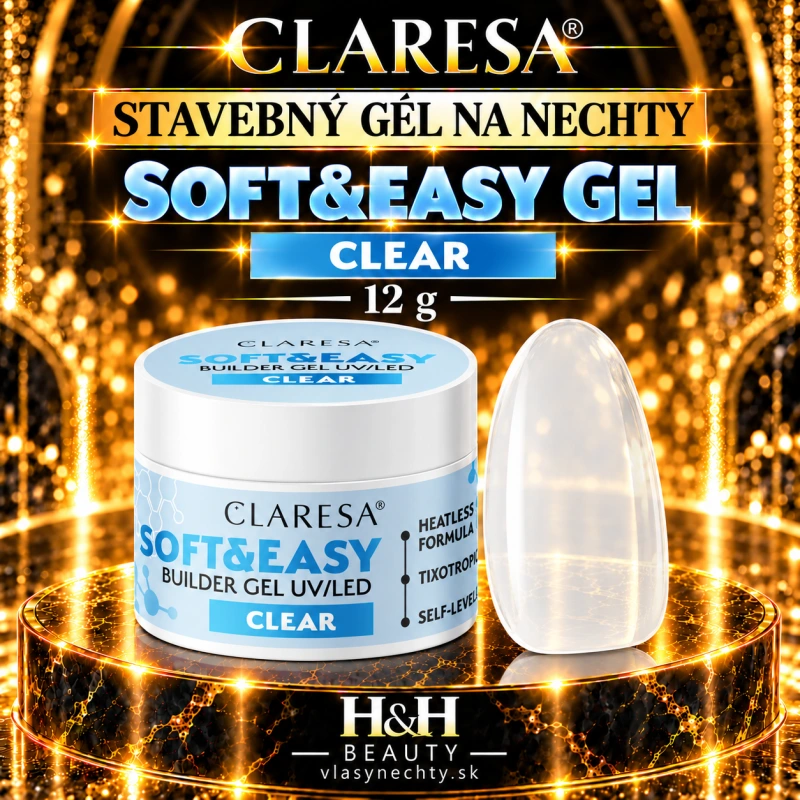 CLARESA STAVEBNÝ GÉL NA NECHTY SOFT&EASY GEL CLEAR 12G