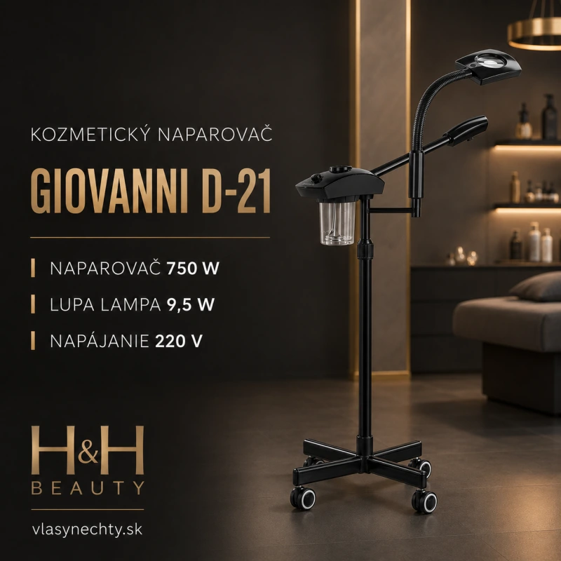 KOZMETICKÝ NAPAROVAČ s lupa lampou Giovanni D-21 čierny