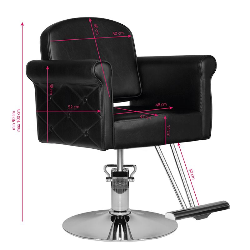KADERNÍCKE KRESLO HAIR SYSTEM HS69 ČIERNE 6