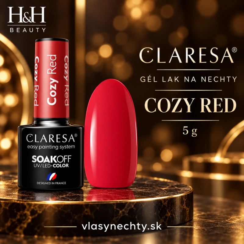 CLARESA GÉL LAK NA NECHTY COZY RED - 5g