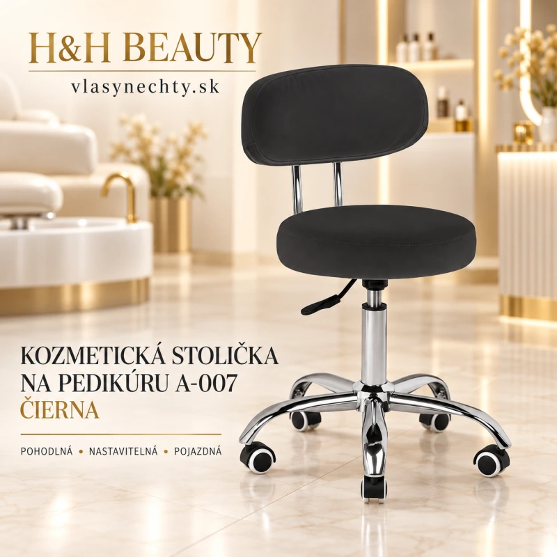Kozmetická stolička na pedikúru A-007 čierna