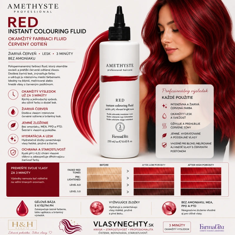 Farmavita AMETHYSTE INSTANT Colouring Fluid Red 250ml