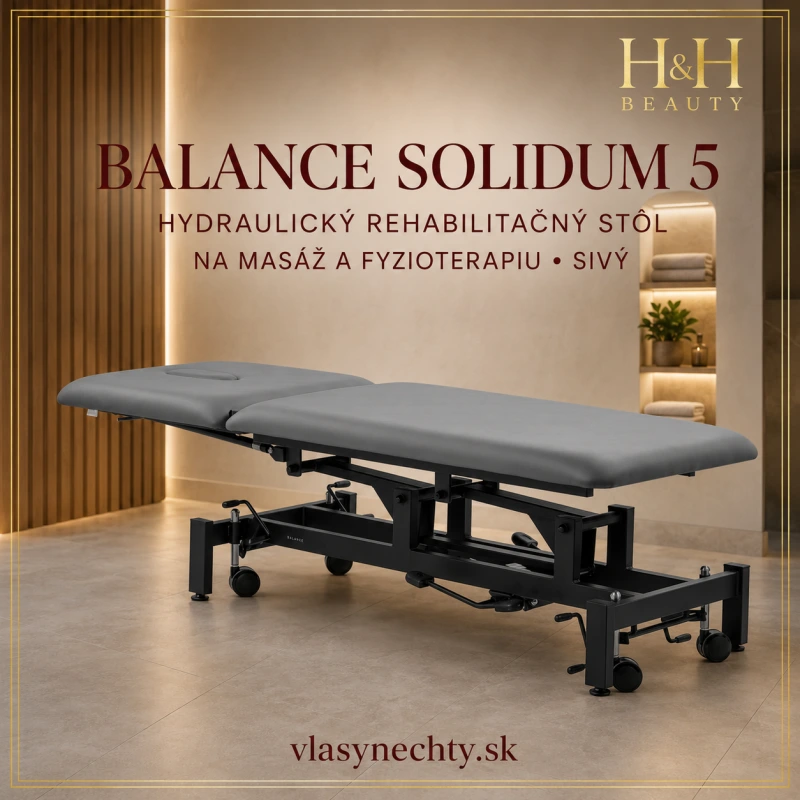 Hydraulický rehabilitačný stôl na masáž a fyzioterapiu Balance Solidum 5 sivý