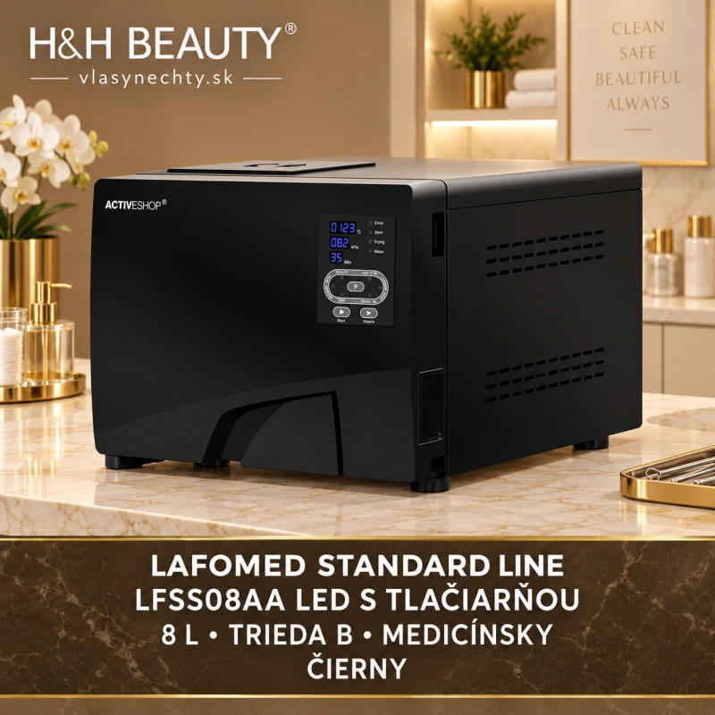 LAFOMED AUTOKLAV STANDARD LINE  LFSS08AA LED S TLAČIARŇOU 8-L TR.B MEDICÍNSKY ČIERNY
