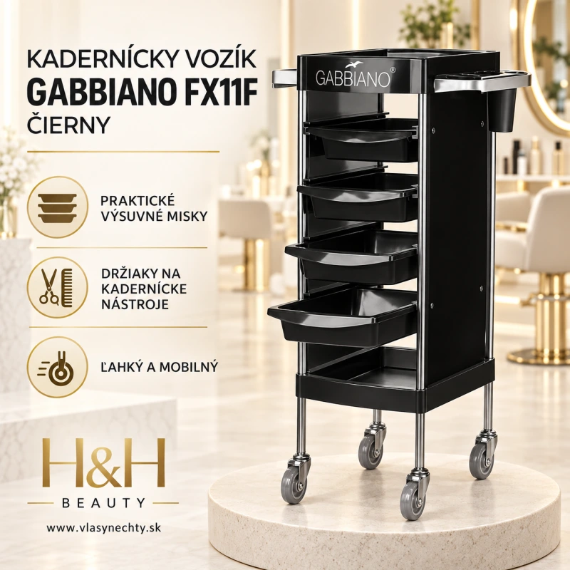KADERNÍCKY VOZÍK GABBIANO FX11F ČIERNY