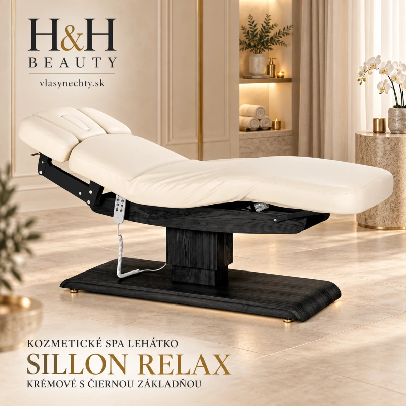 KOZMETICKÉ SPA LEHÁTKO Sillon Relax krémové s čiernou základňou