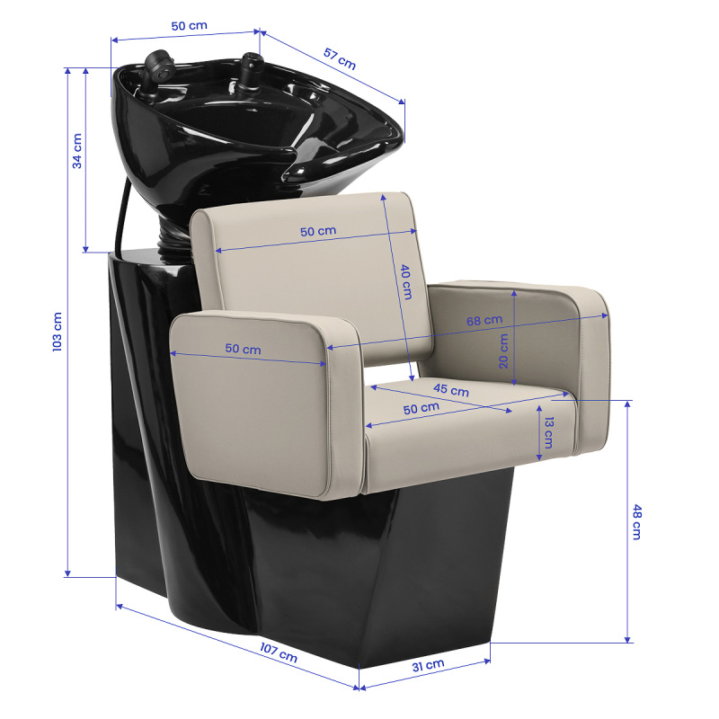 KADERNÍCKY UMÝVACÍ BOX GABBIANO Bilbao šedo-béžové 9