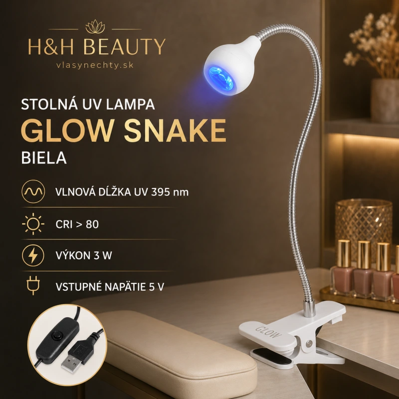Stolná UV lampa Glow Snake biela