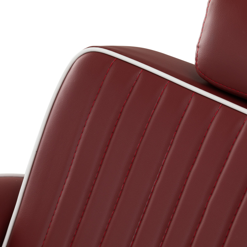 BARBERSKE KRESLO GABBIANO VISIONERIO červený, chrómový rám 12