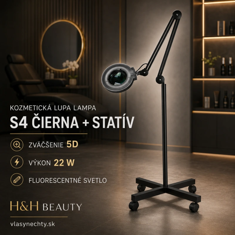 KOZMETICKÁ LUPA LAMPA S4 ČIERNÁ NA STATÍVE