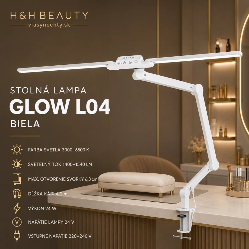 Stolná lampa Glow L04 biela