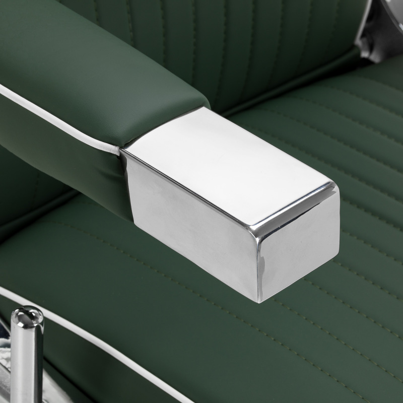 BARBERSKE KRESLO GABBIANO VISIONERIO zelené, chrómový rám 5