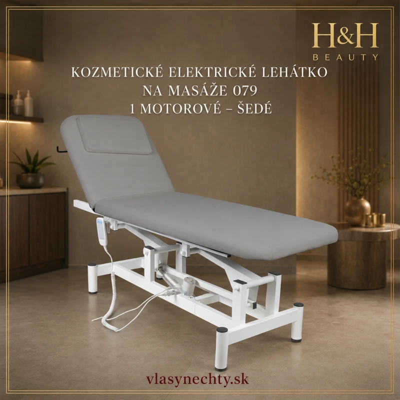 KOZMETICKÉ ELEKTRICKÉ LEHÁTKO NA MASÁŽE Sillon 079 1-MOTOROVÉ ŠEDÉ