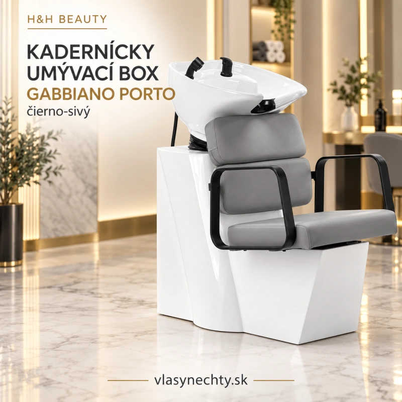 KADERNÍCKY UMÝVACÍ BOX GABBIANO Porto čierno šedý