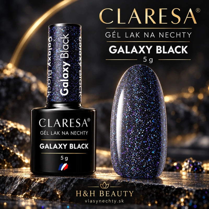 CLARESA GÉL LAK NA NECHTY Galaxy Black 5g