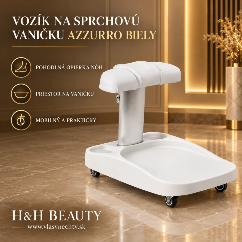 Vozík na sprchovú vaničku Azzurro biely