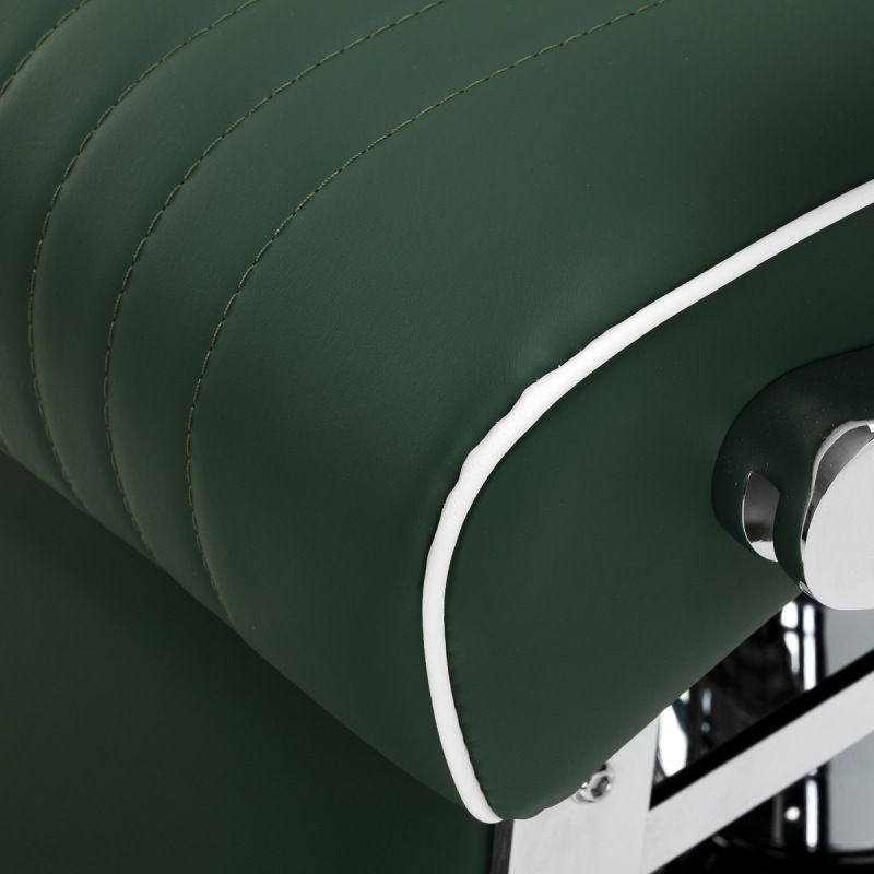 BARBERSKE KRESLO GABBIANO VISIONERIO zelené, chrómový rám 12