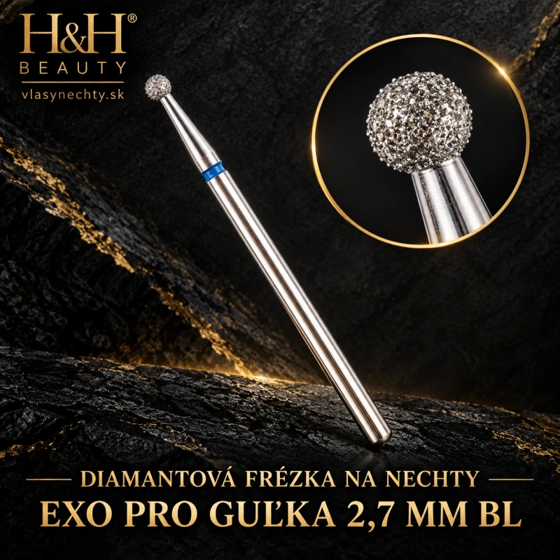 DIAMANTOVÁ FRÉZKA NA NECHTY EXO PRO GUĽKA 2,7MM BL