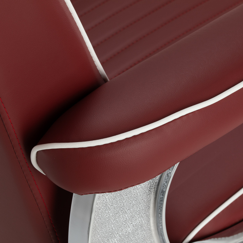 BARBERSKE KRESLO GABBIANO VISIONERIO červený, chrómový rám 14