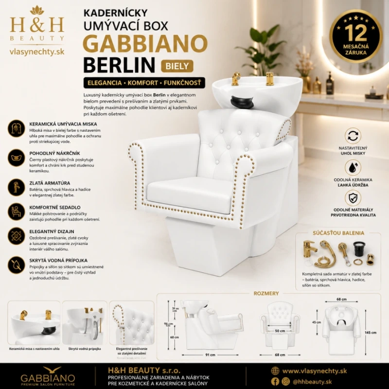 KADERNÍCKY UMÝVACÍ BOX GABBIANO BERLIN biely 14