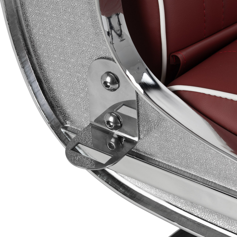 BARBERSKE KRESLO GABBIANO VISIONERIO červený, chrómový rám 11