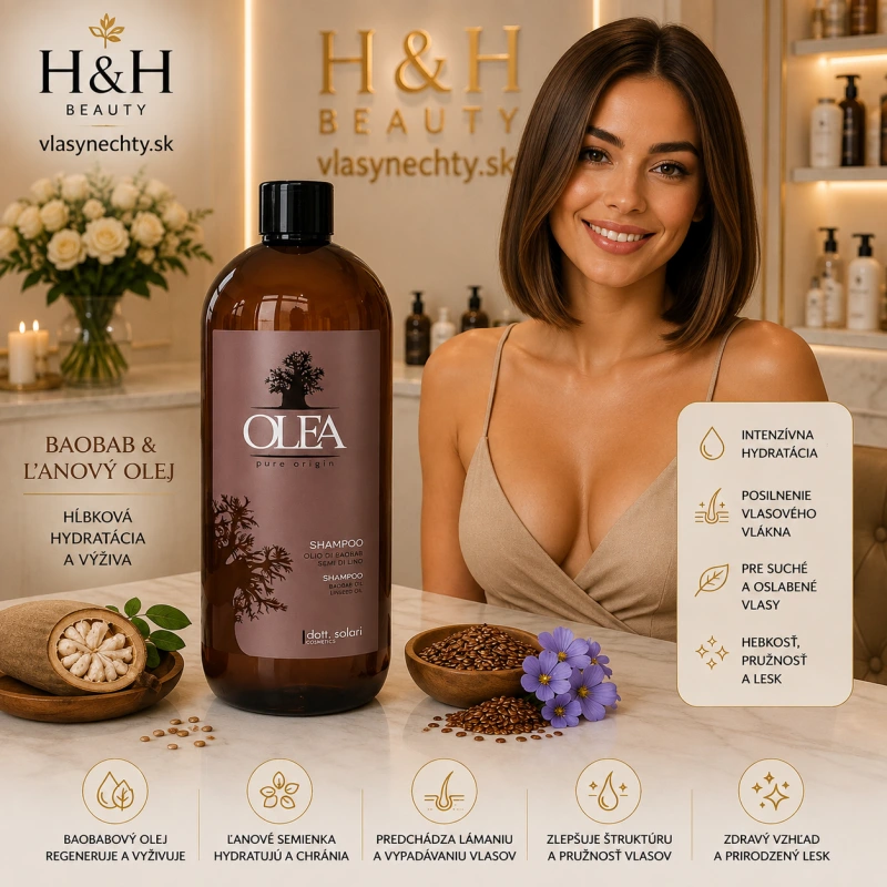 OLEA šampón na vlasy s boabab a Ľanovým olejom 1000 ml 3