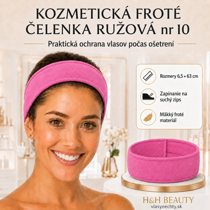 KOZMETICKÁ FROTÉ ČELENKA RUŽOVÁ nr 10