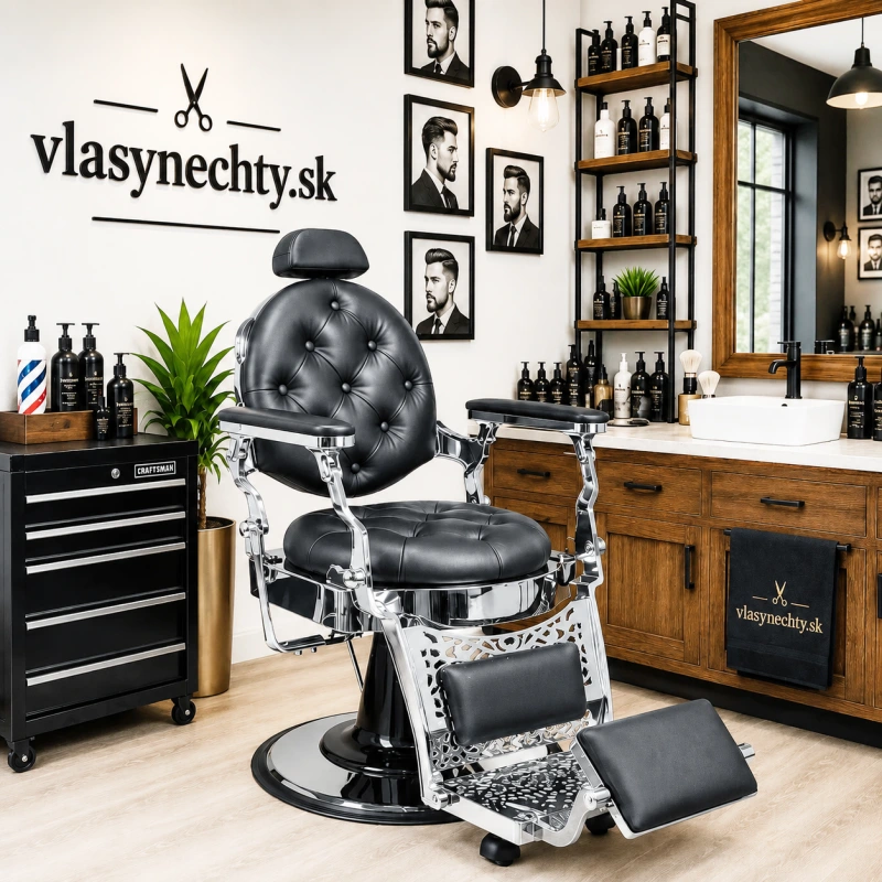 BARBERSKE KRESLO GABBIANO GIULIO SILVER ČIERNE